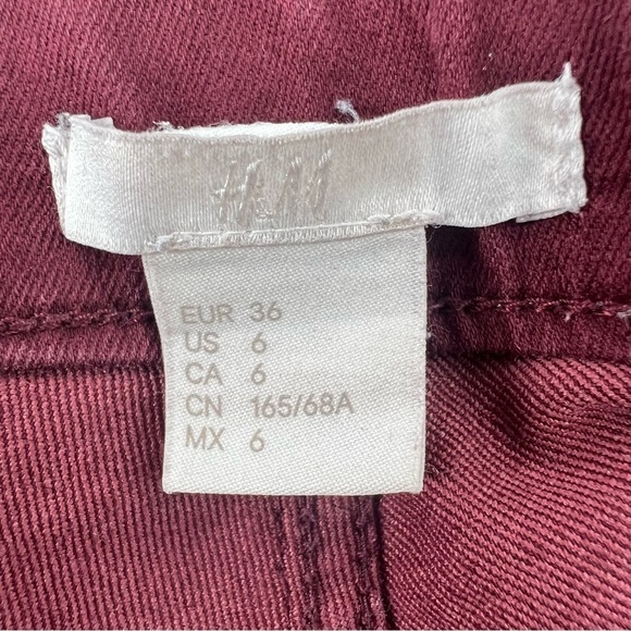 H&M Red Skinny Pull On Leggings Size 6 Women's - Picture 2 of 5